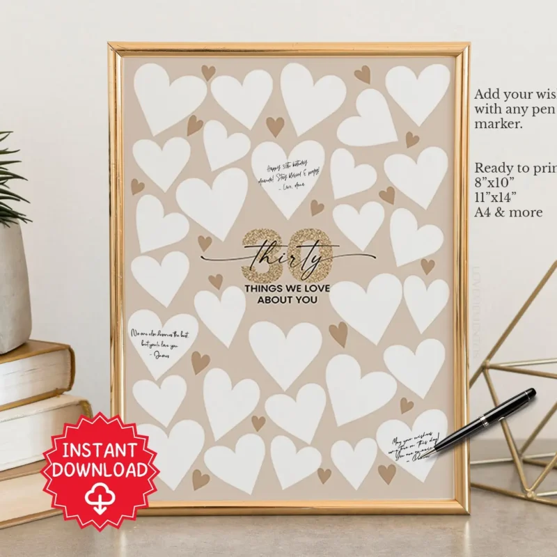 30 Reasons We Love You Guest Book