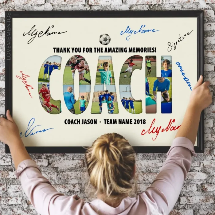 Socccer Coach Photo Collage Gift