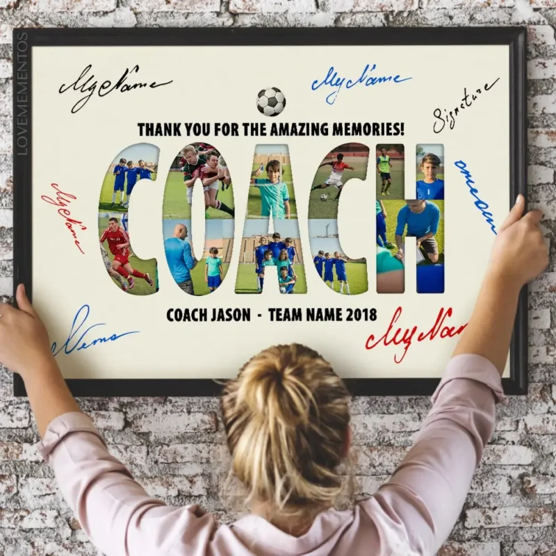 Socccer Coach Photo Collage Gift