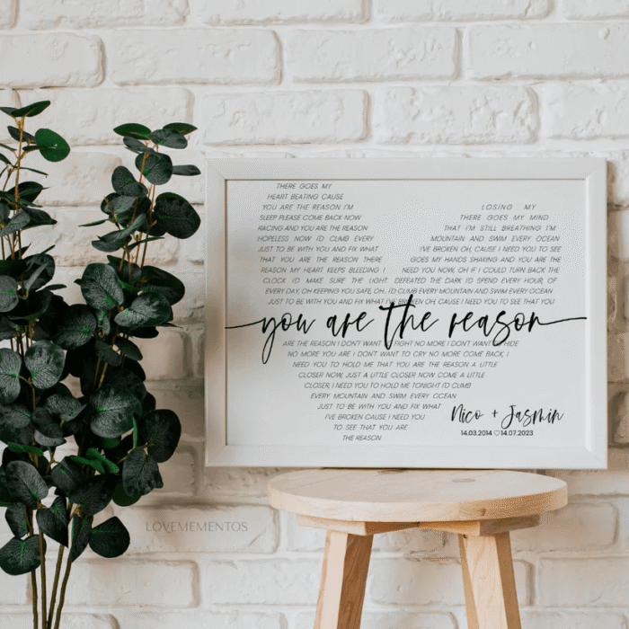 Custom Song Lyrics Wall Art - Image 2