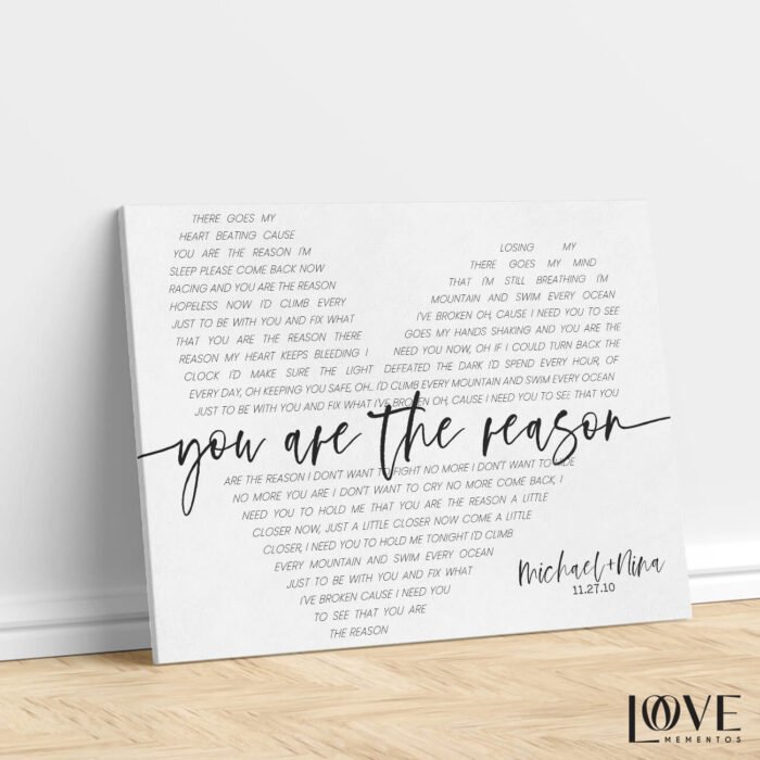 Custom Song Lyrics Wall Art