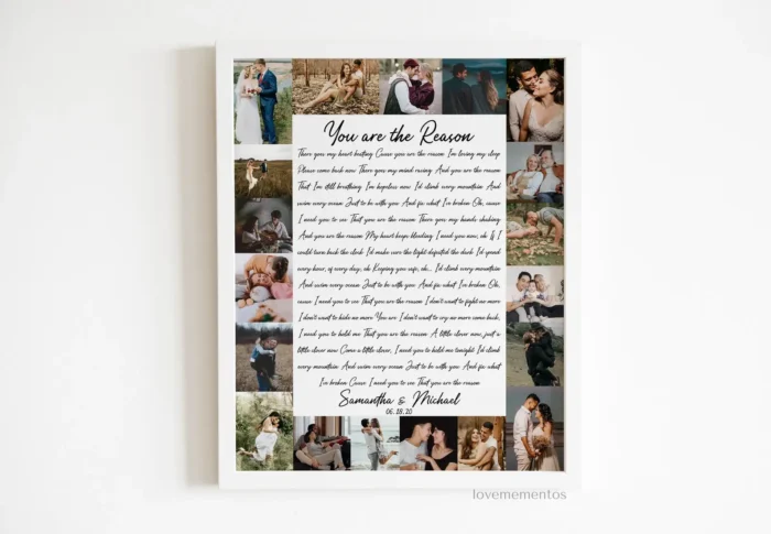 Custom Photo Collage with Song Lyrics Art - Image 2
