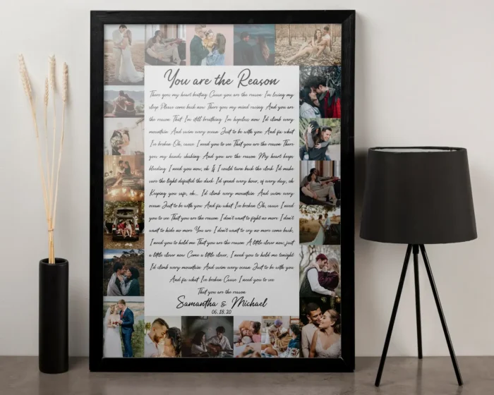 Custom Photo Collage with Song Lyrics Art