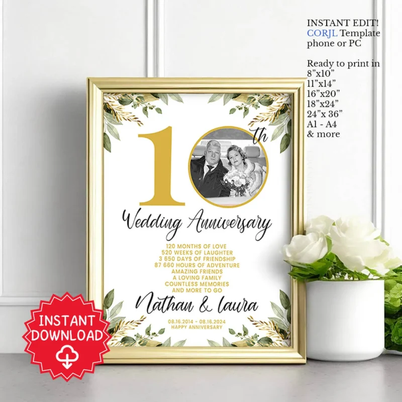 10th wedding anniversary gift for husband