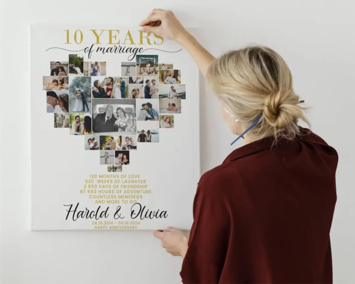 editable 10th wedding anniversary gift