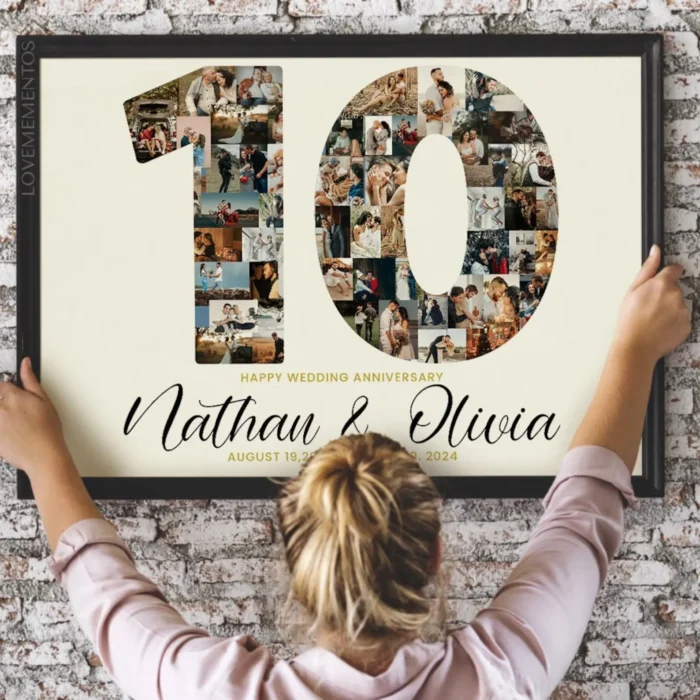 happy 10th anniversary photo collage gift