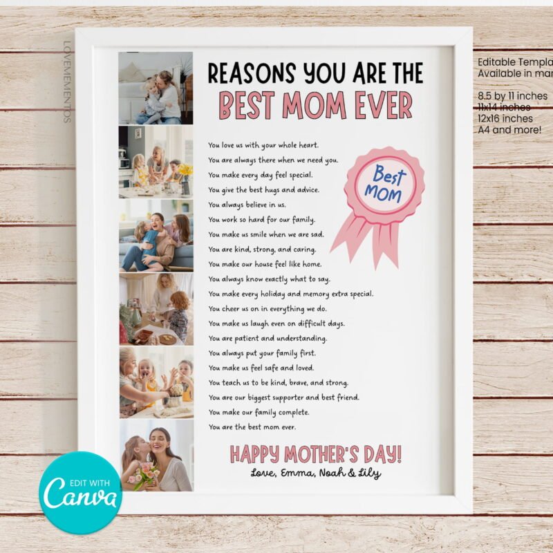 Best Mom Ever Photo Collage Template